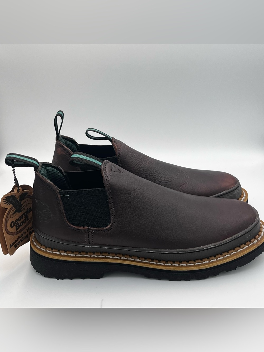 Georgia Giant Chukka Work Boot Men's Dark Brown Leather Size 9M